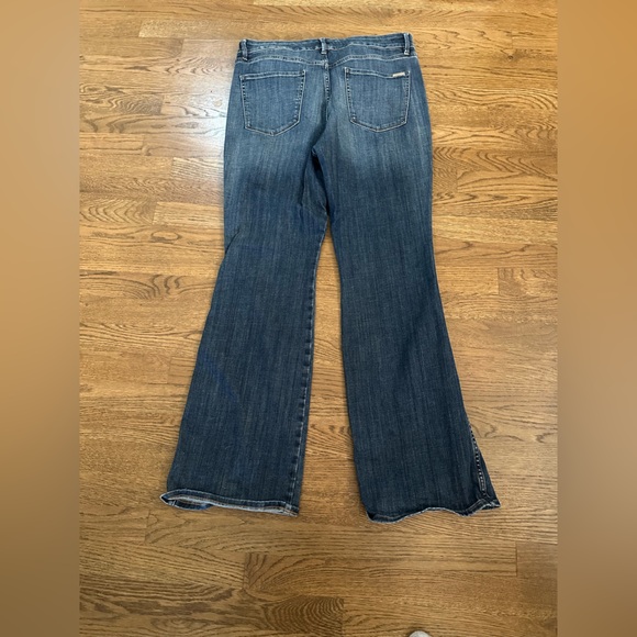 White House Black Market Blue Flare Jeans with Studded Details - Picture 3 of 3